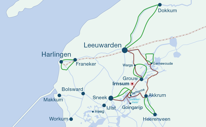 11 Städte Tour Friesland Übersichtskarte