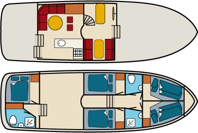 Decksplan Motorboot Poseidon