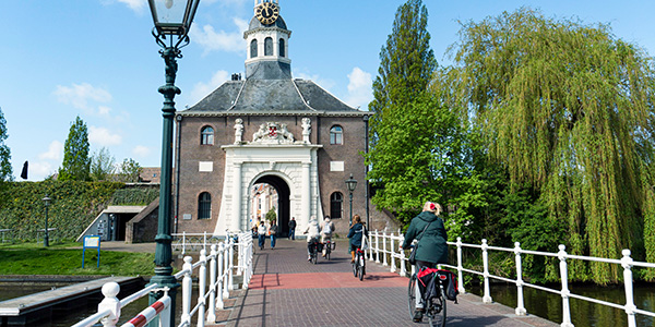 .Radfahrer Leiden Holland.