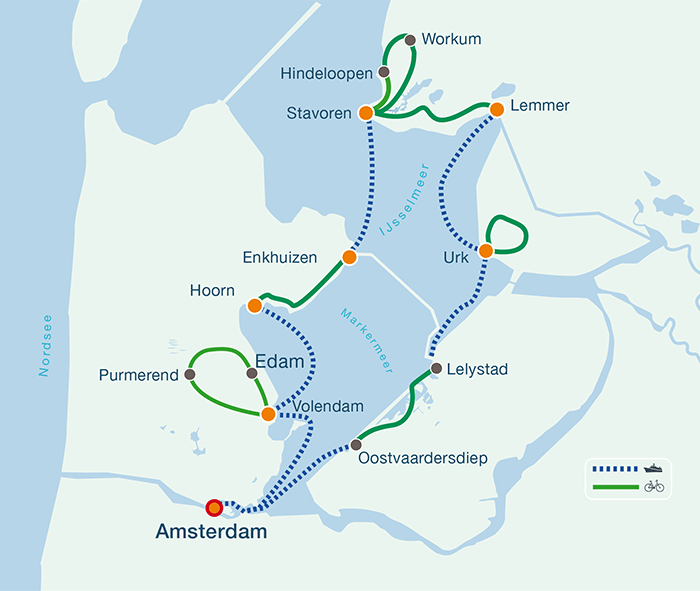 Übersichtskarte rund um das IJsselmeer
