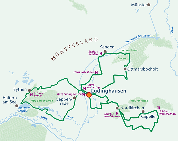 Radkarte Sterntour Lüdinghausen
