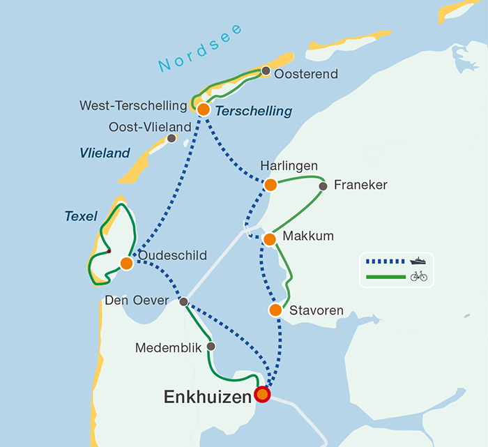 Übersichtskarte Niederländische Nordseeinseln